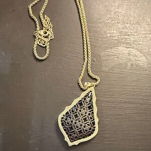 Kendra Scott Gold and Black Filigree Necklace